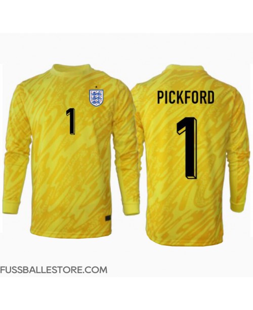 Günstige England Jordan Pickford #1 Torwart Auswärtstrikot EM 2024 Langarm